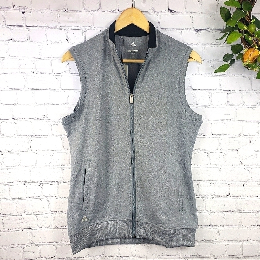 ADIDAS GOLF Club Full Zippered Vest Gray Si